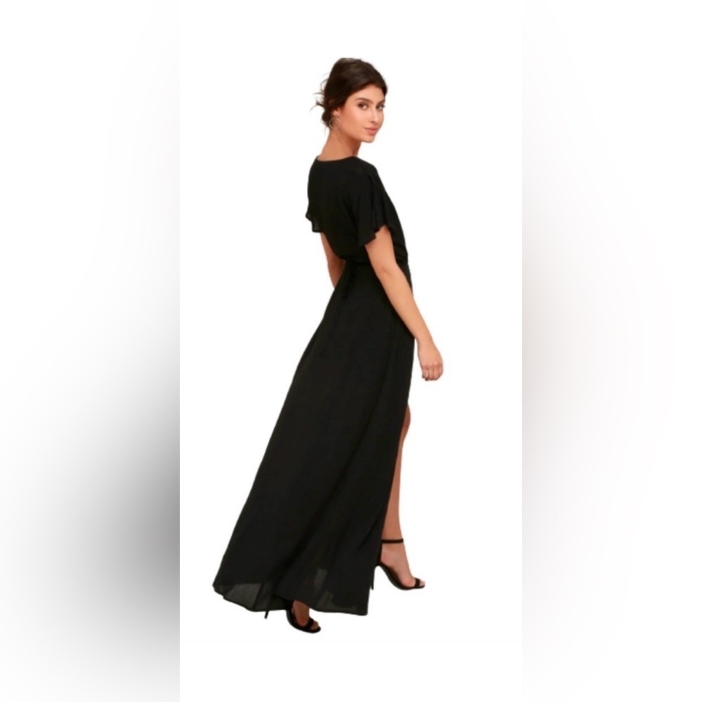 Lulu's NWT Heart of Marigold black wrap maxi dress - Picture 4 of 10
